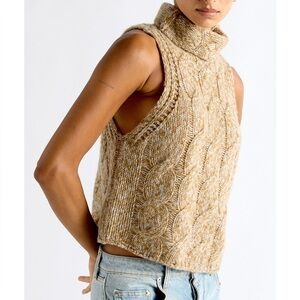 SABLYN Saige Marled sleeveless cashmere turtleneck